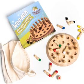 Juego de combinación de colores y memoria de madera para niños y mayores