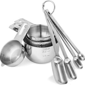 Tazas y cucharas medidoras de acero inoxidable Morgenhaan, juego medidor de 8 piezas